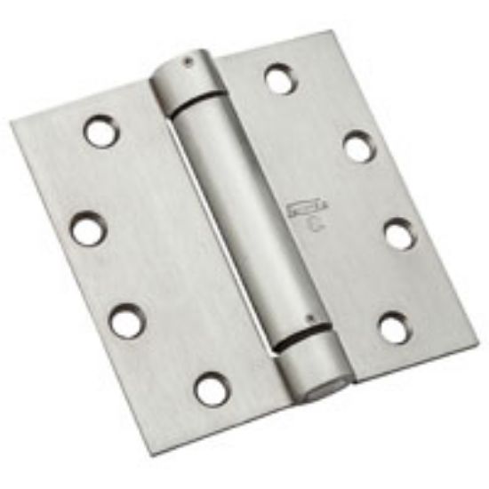 Picture of Door Hinge Spring Hinge Adjustable Spring Loaded Pin 50lb Steel Satin Chrome 4-1/2"