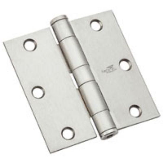 Picture of Standard Weight Template Door-Hinge 80 Lb 6 Holes Steel Satin Chrome 3-1/2"