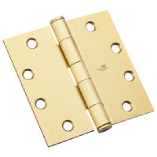 Picture of Template Door-Hinge 90 Lb 8 Holes Steel Satin-Brass 4-1/2"