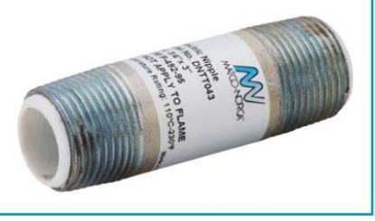 Picture of Galvanized Steel Dielectric-Nipple Steel Dielectric Pex Insulator Mpt X Mpt 3/4" X 2-1/2"