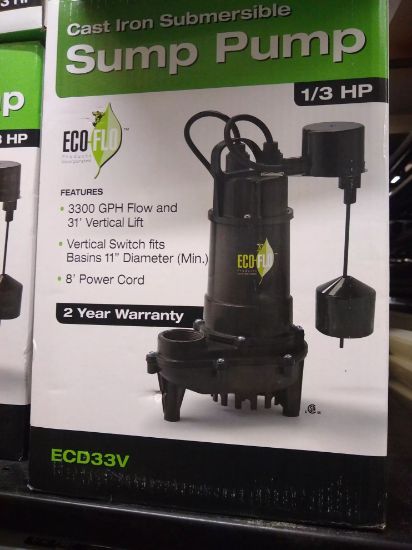 Picture of Sump-pump Cast Iron Submersible Vertical Float-Switch 1/3 Hp