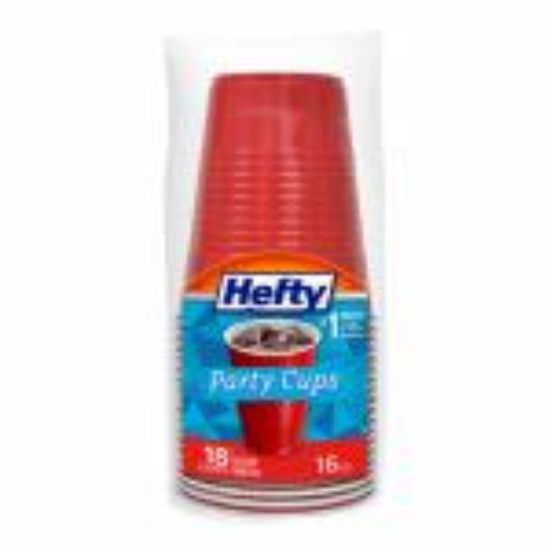 Picture of Party Cup Plastic Red 16-ounce 18-pack