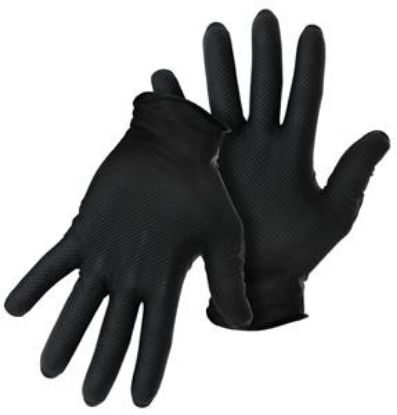 Picture of Disposable-Gloves Blk W/diam Grip