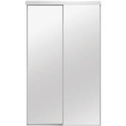 Picture of Bypass-Doors Doors White Frame Mirrored 48" X 80-1/2"