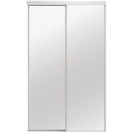 Picture of Bypass-Doors Doors White Frame Mirrored 48" X 80-1/2"