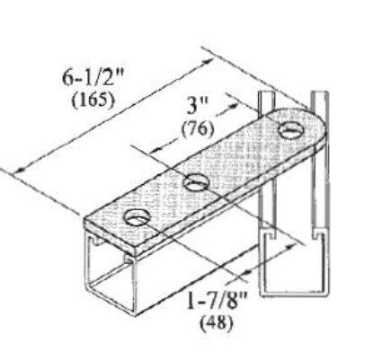 Picture of Strut Fitting 3-hole Swivel Plate Zinc 1-5/8" X 6-1/2"