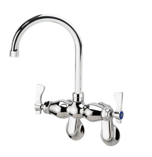 Picture of Commercial Faucet Wall-mount 2-1/4" - 8-1/4" Adjustable Center 6" Gooseneck