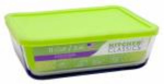 Picture of Food Container Glass Rectangle Covered 11-cups