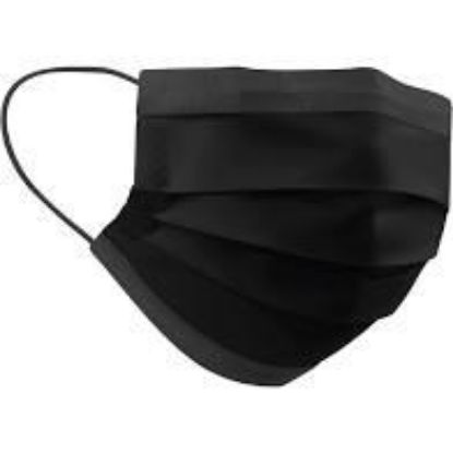 Picture of Face-mask 3-layer Pleated Ear-loop Black