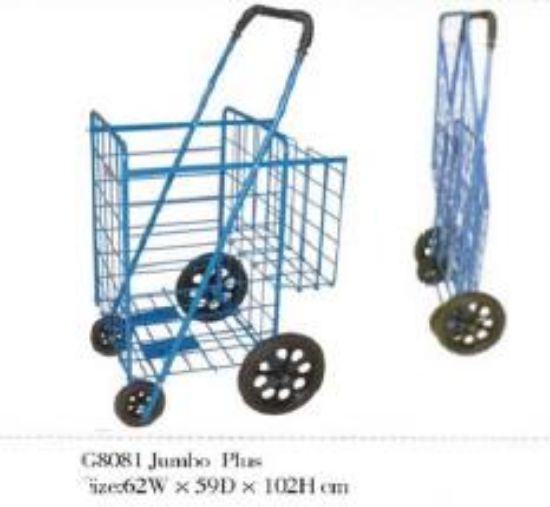 Picture of Shopping-Cart Residential Jumbo-plus Plastic-wheel With-basket 62cm X 59cm X 102cm