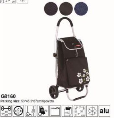 Picture of Shopping-cart Residential Trolley Folding Aluminum-frame With Shopping-bag And Cooler Pouch