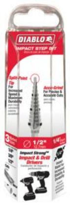 Picture of Step-drill High-speed-steel 13-steps Dual Flute 1/4"-hex-shank 1/4"-1/2"