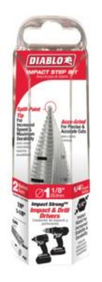 Picture of Step-drill High-speed-steel 17-steps Dual Flute 1/4"-hex-shank 7/8"-1-1/8"