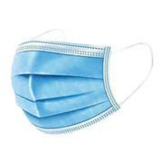 Picture of Face-mask 3-layer Pleated Ear-loop Blue