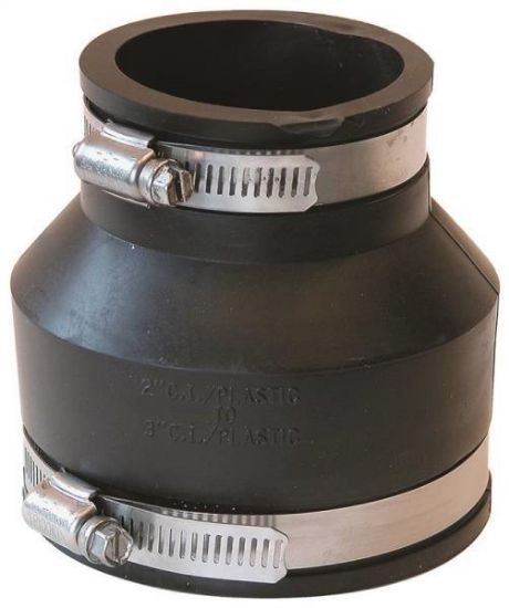 Picture of Schedule-40 Rubber-fitting Coupling Flexible Steel/pvc/cast-iron 3" X 2"