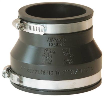Picture of Schedule-40 Rubber-fitting Coupling Flexible Steel/pvc/cast-iron 4" X 3"