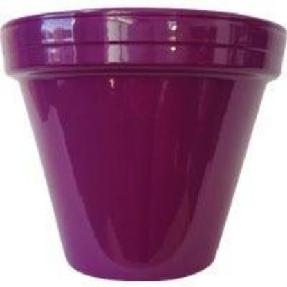 Picture of Flower-pot Clay Glazed Violet 4-1/2"h X 3-3/4"d