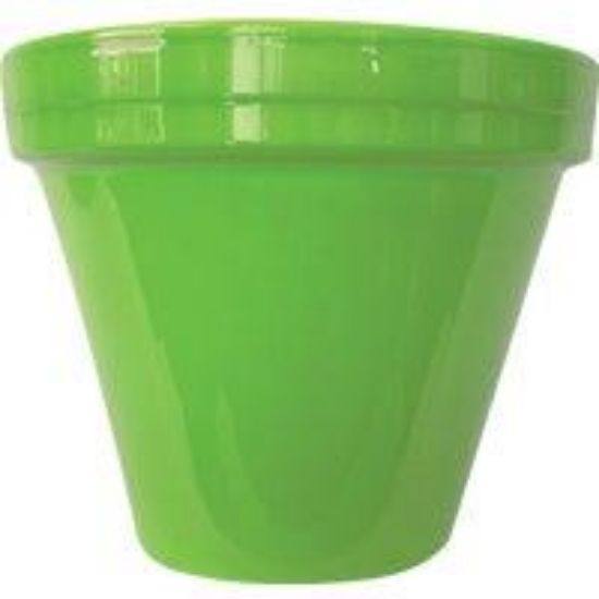 Picture of Flower-pot Clay Glazed Green 8-1/2"h X 7-1/2"d
