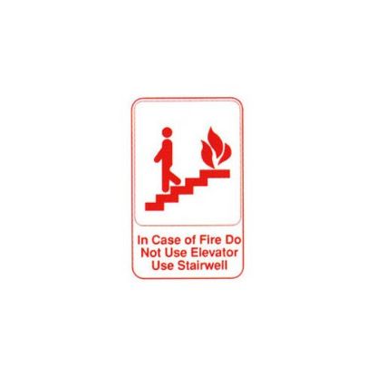 Picture of Sign Plastic In Case of Fire Do Not Use Elevator Use Stairwell 6" x 9"