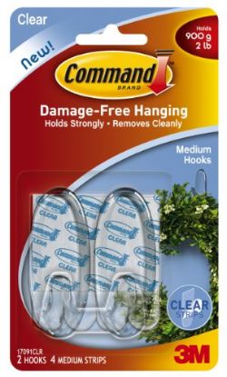 Picture of Adhesive-Mount Hooks Clear with Clear Strips