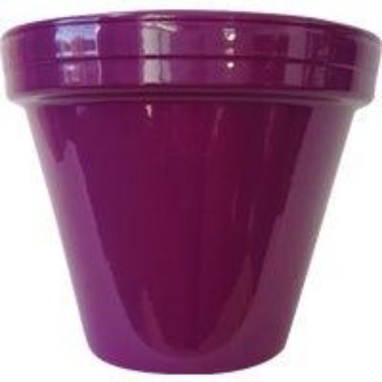 Picture of Flower-pot Clay Glazed Violet 8-1/2"h X 7-1/2"d
