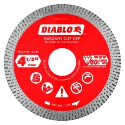 Picture of Cut-off Blade Masonry Diamond Continuous-rim Wet-&-Dry Arbor-adaptor 4-1/2"