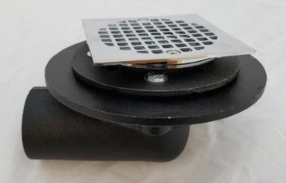 Picture of 2" No- Hub Floor Drain Side Outlet Chrome- Top 5" Sq