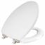 Picture of Toilet-Seat Elongated Wood Satin-nickel Hinge Slow-close White