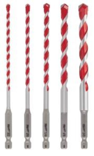Picture of Hammer-Drill Drill-Bit Masonry Kit 1/4" Hex-shank Carbide