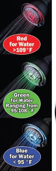 Picture of Shower-Head Fixed Massage 4-function 3-color Temperature Display