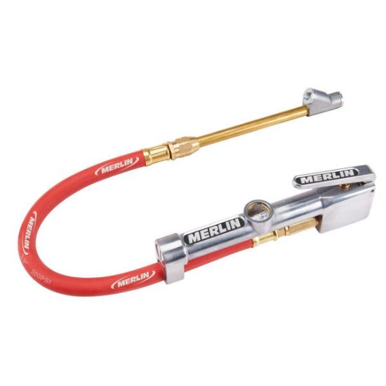 Picture of Air-chuck Dual-head Inline Gauge 15"-hose 160-psi