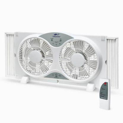 Picture of Twin Window Fan 9" Reversible 3-speed With-remote 22-1/4" - 31-1/4"