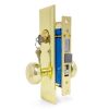 Picture of Mortise-lockset Entry Bolt-through Knob Brass-finish Us3 2-1/2"-backset