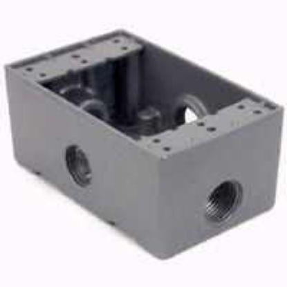 Picture of Outlet-box Weather-Proof Gray 1-gang 5-outlet 1/2"