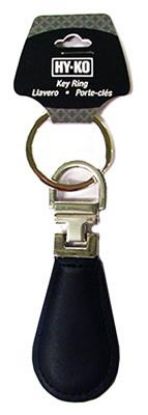 Picture of Silver & Black Leather Key Chain, Genuine Leather, Well Constructed For Maximum Durability.