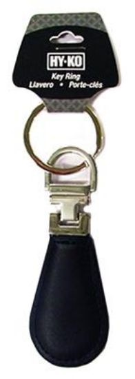 Picture of Silver & Black Leather Key Chain, Genuine Leather, Well Constructed For Maximum Durability.