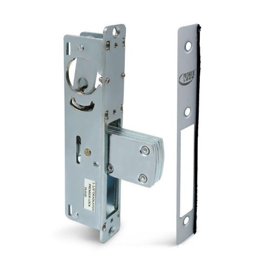 Picture of Deadbolt Solid Commercial Storefront Narrow-stile Mortise Aluminum-finish 1-1/8"-backset