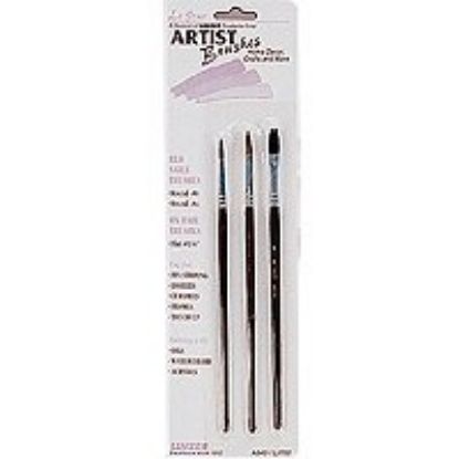 Picture of 3-Piece Assorted Red-Sable and Ox-Hair Artist-Brush Set