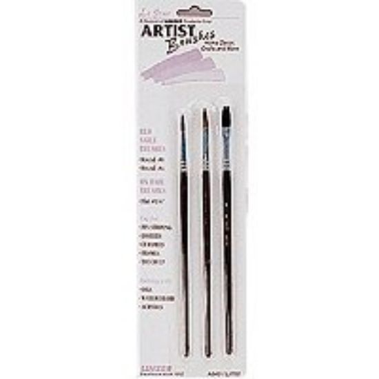 Picture of 3-Piece Assorted Red-Sable and Ox-Hair Artist-Brush Set