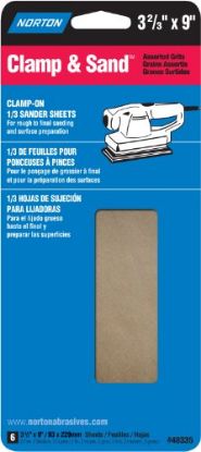 Picture of Sand-paper 1/4-sheet 3-2/3" X 9" Aluminum-oxide Multi-pack 60-100-150-grit