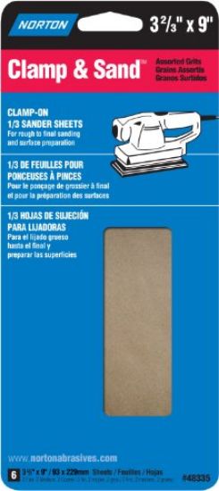 Picture of Sand-paper 1/4-sheet 3-2/3" X 9" Aluminum-oxide Multi-pack 60-100-150-grit