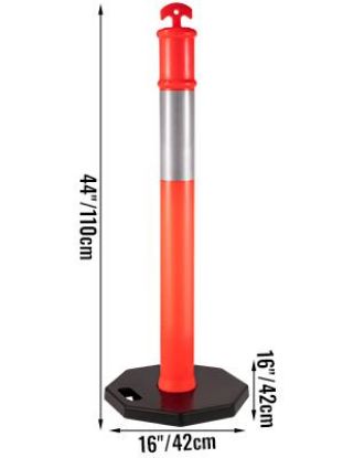 Picture of Traffic Safety Post Lane-delineator 10"-reflective-band Orange 11-lb-base 44"