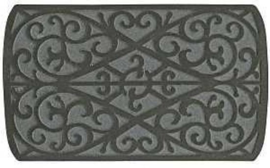 Picture of Fanmats 58785 Floor Mat, 30 In L, 18 In W, Scroll Pattern, Rubber Surface, Gray