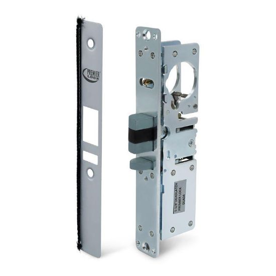 Picture of Dead-Latch Commercial Storefront Narrow-stile Mortise Aluminum-finish 1-1/8"-backset