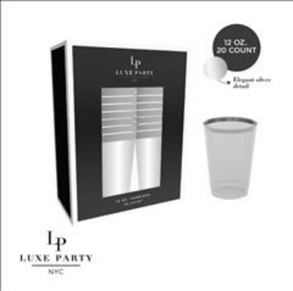Picture of 12 Oz Clear / Silver Tumblers 20pk