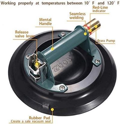 Picture of pump Suction-cup Lifter Single-plate Abs-plastic Metal-handle Brass 265-lbs 10"