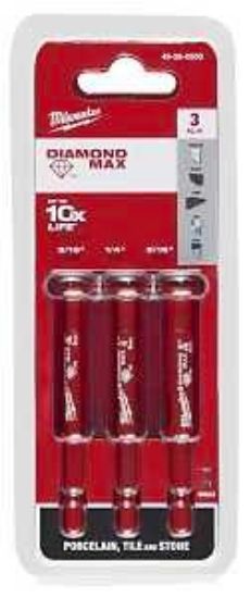 Picture of Hole-saw Kit Diamond-grit Integral-arbor 1/4"-shank 3/16" 1/4" 5/16"