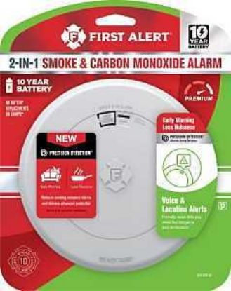 Picture of Smoke Carbon-monoxide Detector Combo 10-year-sealed-battery Slim-profile White
