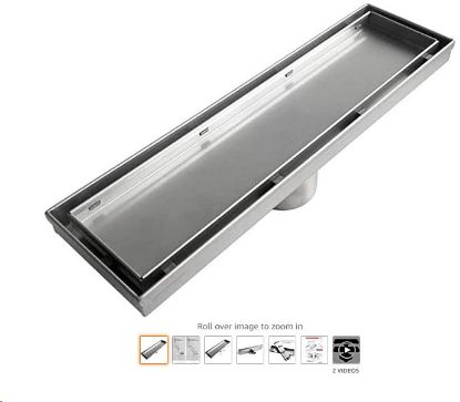 Picture of Neodrain 12-inch Linear Shower Drain With 2-in-1 Flat & Tile Insert Cover, Brushed 304 Stainless Ste...