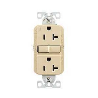 Picture of Electrical-outlet Duplex Self-test Tamper-resistant Double-pole 3-wire 20-amp 125-volts Ivory